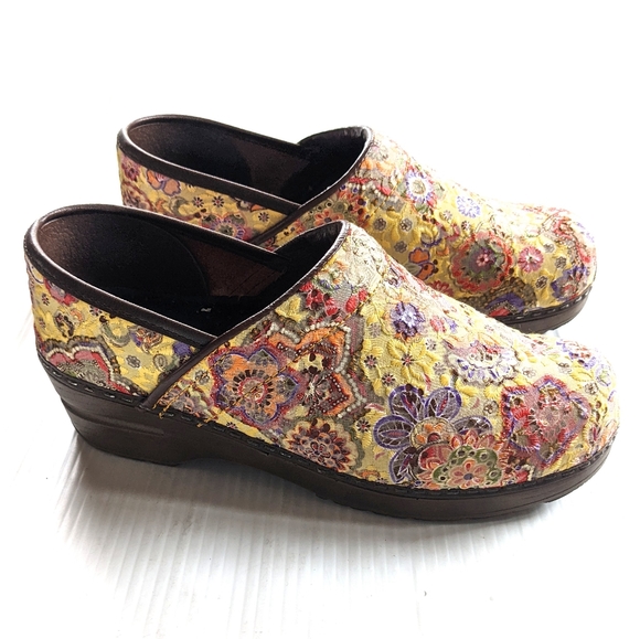 yellow nursing clogs